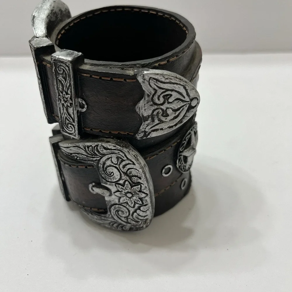 Western Style Cowboy Belt Pencil Holder Resin 4